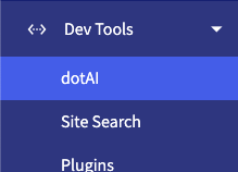 dotAI Tool under Dev Tools toolgroup.