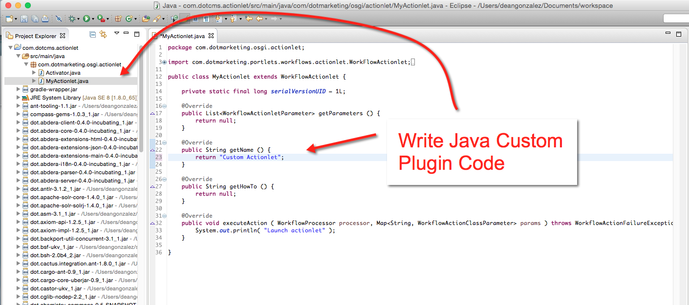 Add Custom Java Code