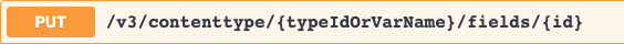 API Call: HTTP PUT /v3/contenttype/{typeIdOrVarName}/fields/{id}.