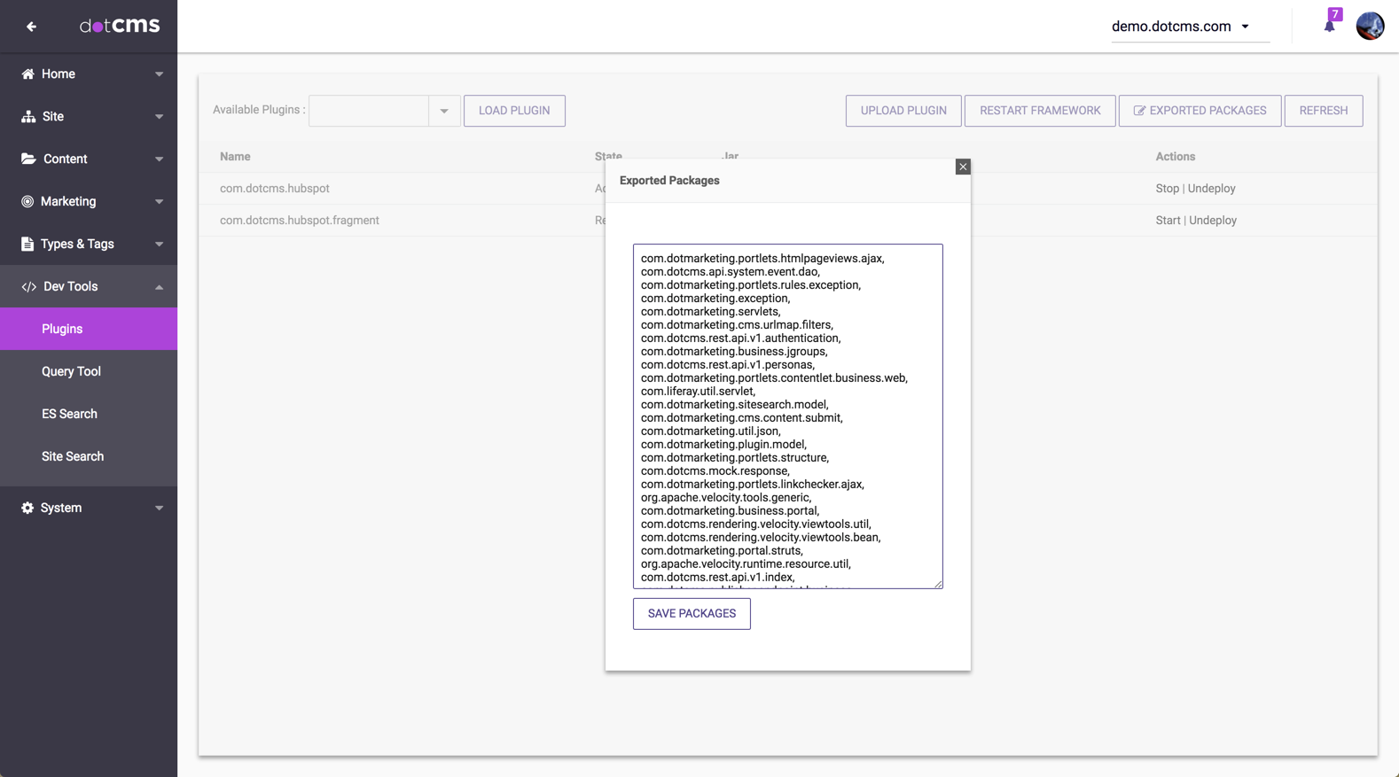 Exported Packages