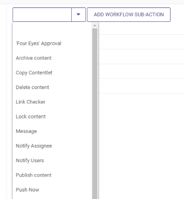 The Workflow Sub-Actions Pull-Down