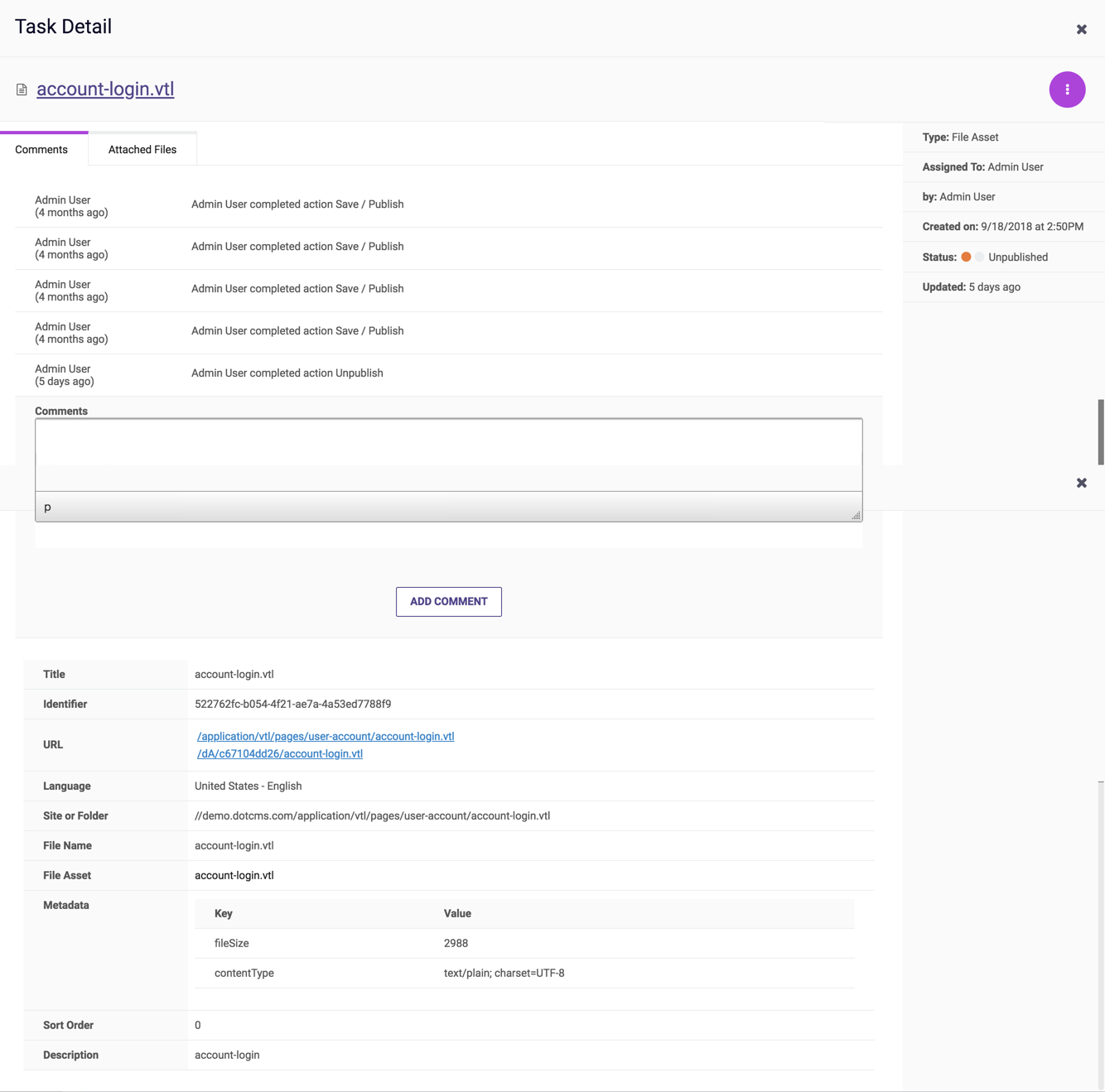 Task Detail