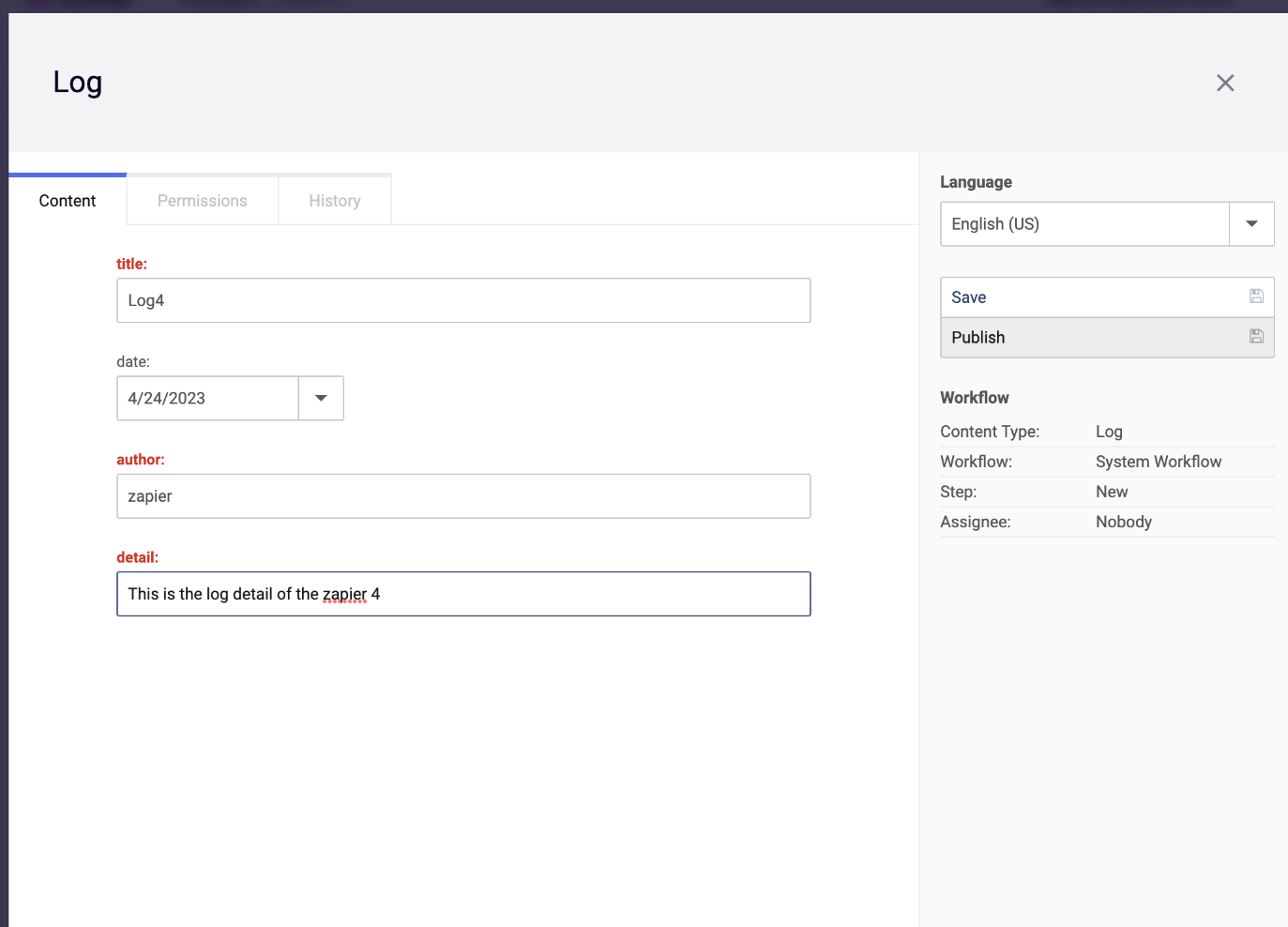 New contentlet for live test.