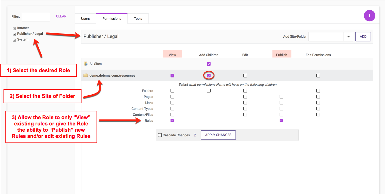 Add new Rules with the dotCMS UI or Rest Api